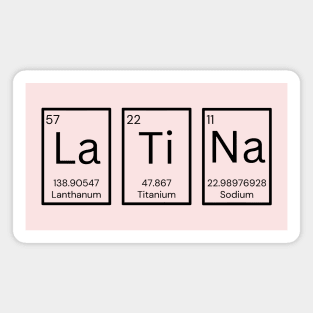 Latina Periodic Tabale Chemistry Elements - La Ti Na Magnet